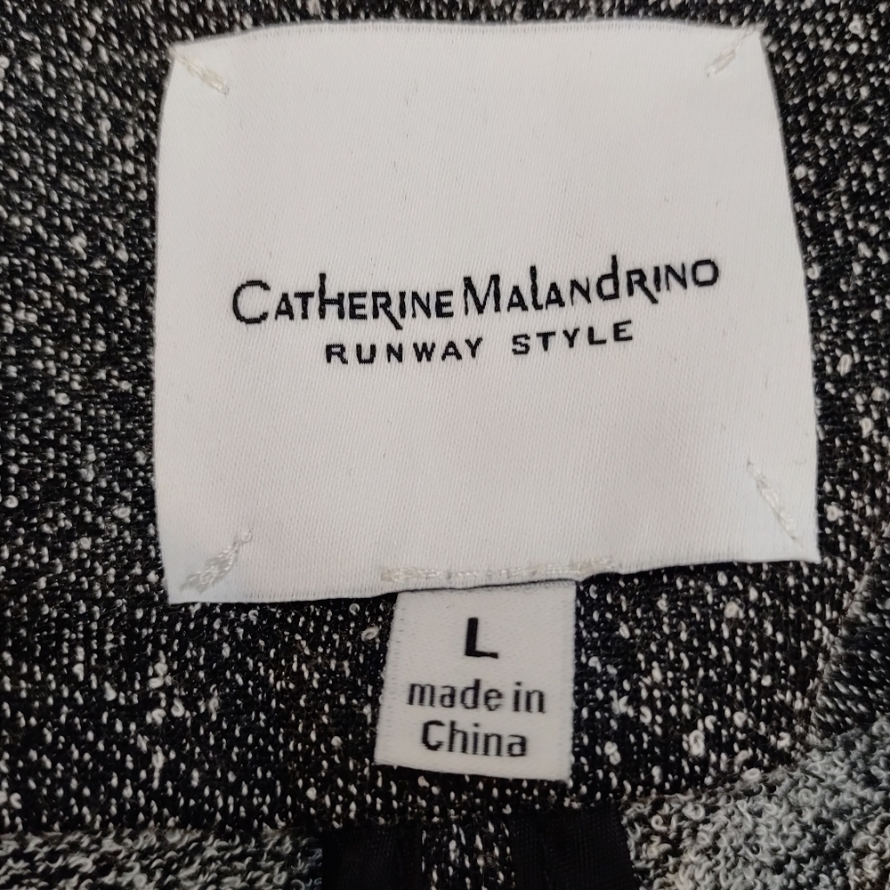 CATHERINE MALANDRINO Women's Gray Fitted ZIP Up Blazer Jacket Size Large - Picture 7 of 8